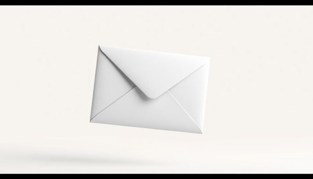 A crisp, well-lit image of an email envelope floating against a clean, minimalist background. The envelope is made of a matte, textured material and casts a subtle shadow, hinting at depth and three-dimensionality. The envelope's surface is adorned with a dynamic, pixelated pattern suggestive of digital transmission, conveying the idea of email deliverability. The background is a soft, neutral tone that allows the envelope to take center stage, with just enough detail to create a sense of space and sophistication. The overall composition is balanced and visually striking, capturing the essence of "deliverability and trust signals" in a clean, modern aesthetic.