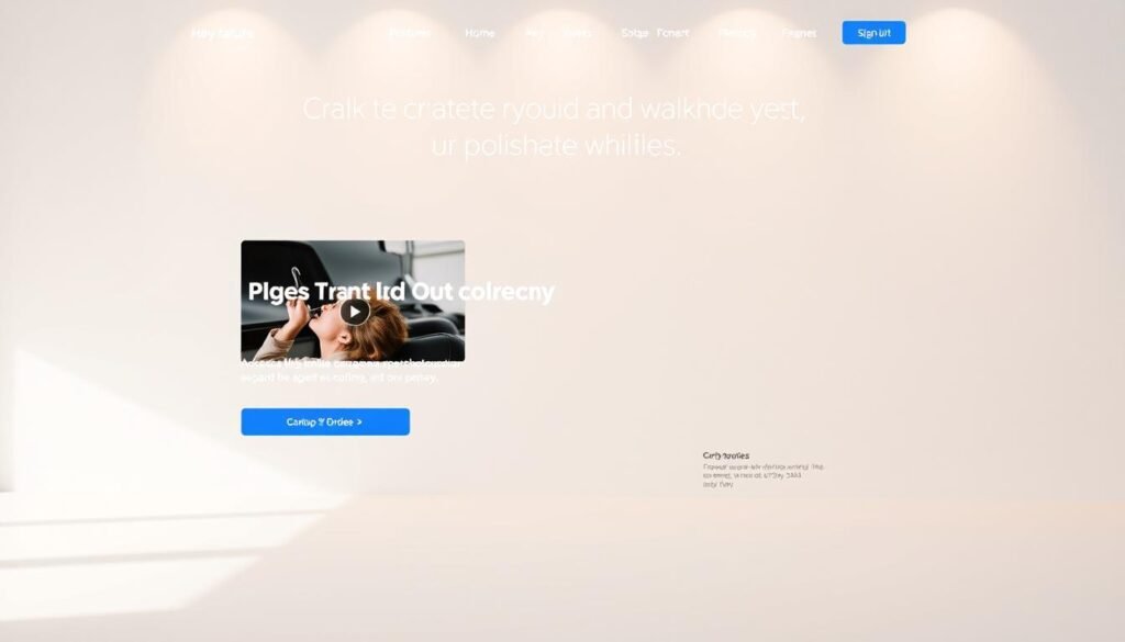 A modern, sleek landing page with a clean, minimalist design. In the foreground, a hero section showcases a captivating hero image or video, accompanied by a bold, attention-grabbing headline and a compelling call-to-action button. The middle ground features neatly arranged sections highlighting key features, user testimonials, and a simple signup form. In the background, a subtle gradient or texture adds depth and sophistication, while strategic lighting casts a warm, inviting glow across the entire scene. The overall atmosphere evokes a sense of professionalism, simplicity, and user-friendliness, reflecting the ease of creating a polished online presence. A modern, sleek landing page with a clean, minimalist design. In the foreground, a hero section showcases a captivating hero image or video, accompanied by a bold, attention-grabbing headline and a compelling call-to-action button. The middle ground features neatly arranged sections highlighting key features, user testimonials, and a simple signup form. In the background, a subtle gradient or texture adds depth and sophistication, while strategic lighting casts a warm, inviting glow across the entire scene. The overall atmosphere evokes a sense of professionalism, simplicity, and user-friendliness, reflecting the ease of creating a polished online presence.