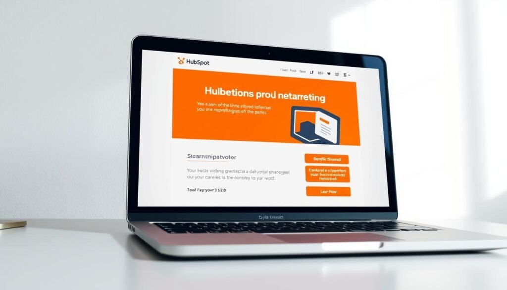 A professional HubSpot marketing email shown on a laptop screen against a clean, minimalist background. The email features a bold, attention-grabbing headline, accompanied by an engaging product image and concise, benefit-driven copy. The layout is well-structured, with ample whitespace and clear call-to-action buttons. The overall design conveys a sense of sophistication, trustworthiness, and a commitment to user experience. The lighting is soft and natural, creating a warm, inviting atmosphere. The camera angle is slightly elevated, providing a dynamic and visually appealing perspective. A professional HubSpot marketing email shown on a laptop screen against a clean, minimalist background. The email features a bold, attention-grabbing headline, accompanied by an engaging product image and concise, benefit-driven copy. The layout is well-structured, with ample whitespace and clear call-to-action buttons. The overall design conveys a sense of sophistication, trustworthiness, and a commitment to user experience. The lighting is soft and natural, creating a warm, inviting atmosphere. The camera angle is slightly elevated, providing a dynamic and visually appealing perspective.