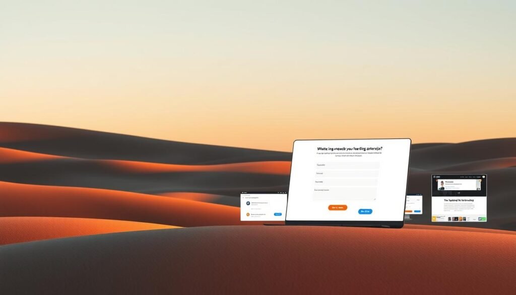 A serene, minimalist landscape of digital interfaces showcasing the power of lead capture and conversion tools. In the foreground, a sleek, responsive landing page with a clean, captivating design, drawing the viewer's attention to a prominent call-to-action form. In the middle ground, a collection of dynamic popups and live chat widgets, seamlessly integrated into the digital experience. The background features a subtle grid of screens, each displaying the versatility of these lead capture and conversion features, creating a harmonious and visually striking composition. Warm, directional lighting highlights the crisp, modern aesthetics, conveying a sense of professionalism and efficiency. A serene, minimalist landscape of digital interfaces showcasing the power of lead capture and conversion tools. In the foreground, a sleek, responsive landing page with a clean, captivating design, drawing the viewer's attention to a prominent call-to-action form. In the middle ground, a collection of dynamic popups and live chat widgets, seamlessly integrated into the digital experience. The background features a subtle grid of screens, each displaying the versatility of these lead capture and conversion features, creating a harmonious and visually striking composition. Warm, directional lighting highlights the crisp, modern aesthetics, conveying a sense of professionalism and efficiency.