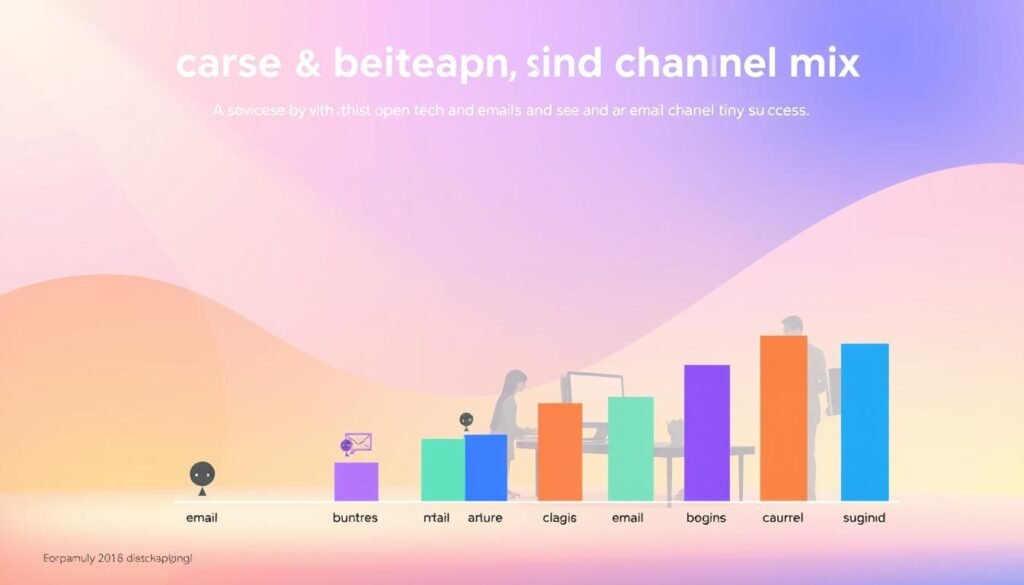 A vibrant, data-driven infographic showcasing "Use cases by team size and channel mix". In the foreground, a clean, modern chart displays the various email marketing use cases, with distinct icons and labels for each. The middle ground features a team of professionals in a collaborative workspace, illustrating how different team sizes and channel strategies can impact email marketing success. In the background, a gradient of pastel hues sets a calm, professional tone, complementing the data visualization. Soft, directional lighting highlights the key elements, creating depth and emphasizing the informational nature of the image. The overall composition is balanced, visually appealing, and effectively communicates the section's subject matter. A vibrant, data-driven infographic showcasing "Use cases by team size and channel mix". In the foreground, a clean, modern chart displays the various email marketing use cases, with distinct icons and labels for each. The middle ground features a team of professionals in a collaborative workspace, illustrating how different team sizes and channel strategies can impact email marketing success. In the background, a gradient of pastel hues sets a calm, professional tone, complementing the data visualization. Soft, directional lighting highlights the key elements, creating depth and emphasizing the informational nature of the image. The overall composition is balanced, visually appealing, and effectively communicates the section's subject matter.