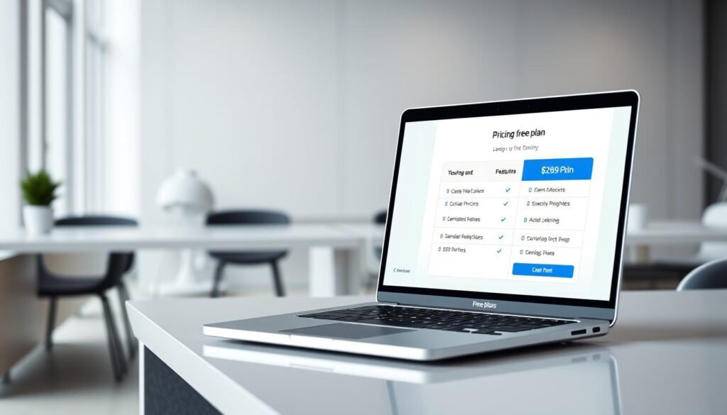 a highly detailed, photorealistic image of a pricing free plan email displayed on a modern laptop screen in a well-lit office setting. the laptop is placed on a sleek, minimalist desk with a clean, uncluttered background. the email prominently features a clear, eye-catching pricing table highlighting the features and benefits of the free plan, with elegant typography and a modern, professional design. the overall mood is one of clarity, simplicity, and sophistication, conveying the value and appeal of the free plan offering. a highly detailed, photorealistic image of a pricing free plan email displayed on a modern laptop screen in a well-lit office setting. the laptop is placed on a sleek, minimalist desk with a clean, uncluttered background. the email prominently features a clear, eye-catching pricing table highlighting the features and benefits of the free plan, with elegant typography and a modern, professional design. the overall mood is one of clarity, simplicity, and sophistication, conveying the value and appeal of the free plan offering.