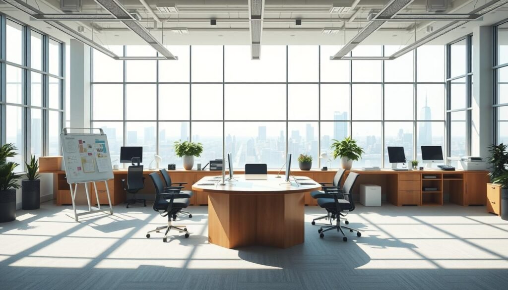 A modern, well-lit office space with a prominent central desk or workstation, representing the "marketing hub" concept. The desk is surrounded by various productivity tools, whiteboards, and collaboration areas, creating an organized and efficient workspace. The background features floor-to-ceiling windows, allowing natural light to fill the room and providing a scenic cityscape or natural landscape view. The overall atmosphere is one of productivity, collaboration, and a sense of synergy, reflecting the "cross-functional teams" aspect of the "marketing hub" idea. A modern, well-lit office space with a prominent central desk or workstation, representing the "marketing hub" concept. The desk is surrounded by various productivity tools, whiteboards, and collaboration areas, creating an organized and efficient workspace. The background features floor-to-ceiling windows, allowing natural light to fill the room and providing a scenic cityscape or natural landscape view. The overall atmosphere is one of productivity, collaboration, and a sense of synergy, reflecting the "cross-functional teams" aspect of the "marketing hub" idea.