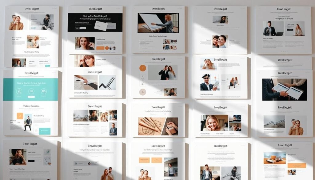 A neatly arranged grid of elegant email templates, showcasing the expansive AWeber library. The templates feature clean, modern designs with a variety of layouts, color schemes, and content sections. Soft, natural lighting illuminates the templates, creating a professional and inviting atmosphere. The templates are presented against a minimalist, white background, allowing the designs to take center stage. The composition is crisp, well-balanced, and captures the ease and flexibility of the AWeber platform for creating visually appealing email campaigns.