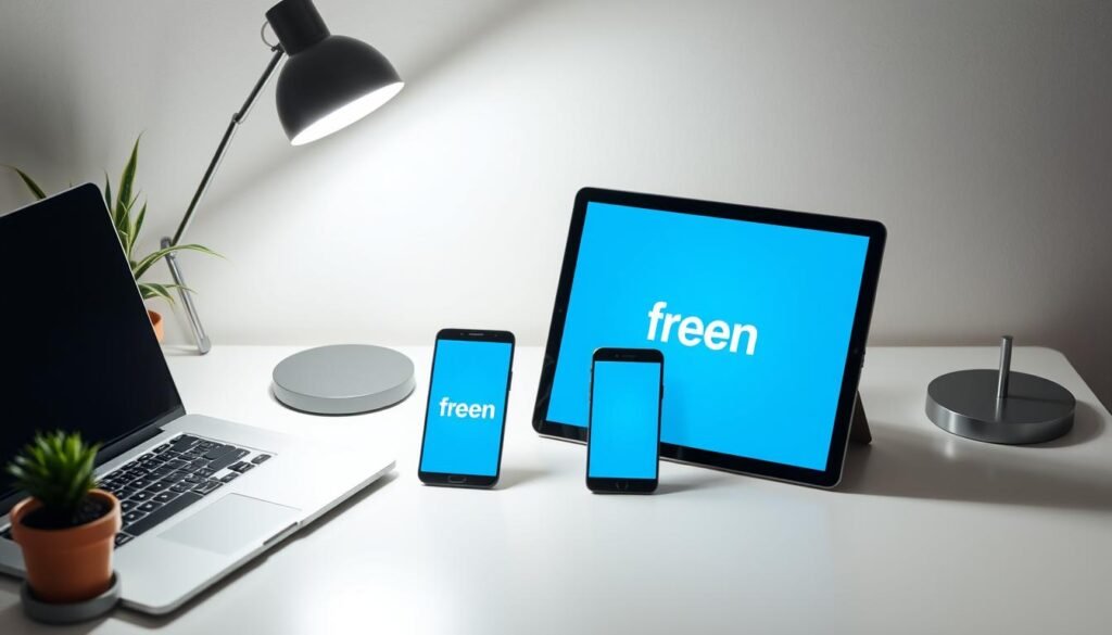 A serene, well-lit desktop scene showcasing a laptop, a smartphone, and a tablet displaying a "free plan" interface. The devices are arranged neatly on a clean, minimalist workspace, complemented by a stylish potted plant and a sleek desk lamp providing a soft, directional light. The overall atmosphere conveys a sense of productivity, simplicity, and accessibility, emphasizing the "free plan" concept. The scene is captured from a slightly elevated angle, creating a visually appealing and inviting composition. A serene, well-lit desktop scene showcasing a laptop, a smartphone, and a tablet displaying a "free plan" interface. The devices are arranged neatly on a clean, minimalist workspace, complemented by a stylish potted plant and a sleek desk lamp providing a soft, directional light. The overall atmosphere conveys a sense of productivity, simplicity, and accessibility, emphasizing the "free plan" concept. The scene is captured from a slightly elevated angle, creating a visually appealing and inviting composition.