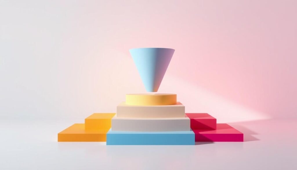 A series of colorful steps leading upwards, forming a sales funnel, set against a clean, minimalist background. The steps are distinct and clearly delineated, with subtle gradients and shadows to create depth and dimensionality. The lighting is soft and directional, creating a sense of warmth and focus on the central funnel structure. The overall composition is balanced and visually appealing, conveying a sense of progress and growth, suitable for illustrating a "7‑step setup blueprint" for an automated sales funnel. A series of colorful steps leading upwards, forming a sales funnel, set against a clean, minimalist background. The steps are distinct and clearly delineated, with subtle gradients and shadows to create depth and dimensionality. The lighting is soft and directional, creating a sense of warmth and focus on the central funnel structure. The overall composition is balanced and visually appealing, conveying a sense of progress and growth, suitable for illustrating a "7‑step setup blueprint" for an automated sales funnel.