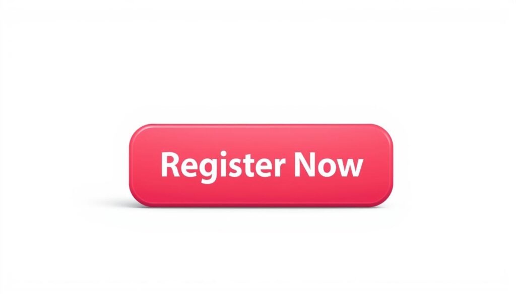 A sleek, minimalist call-to-action (CTA) design on a clean, white background. The CTA button is a bold, vibrant color that immediately draws the eye, with crisp, legible text inviting the viewer to "Register Now". The button is positioned prominently in the foreground, with plenty of negative space around it to create a sense of focus and emphasis. The middle ground features a subtle, abstract graphic element in a complementary color palette, adding visual interest without distracting from the main CTA. The background is evenly lit, creating a professional, high-quality appearance that would be well-suited for an email marketing campaign or event invitation.